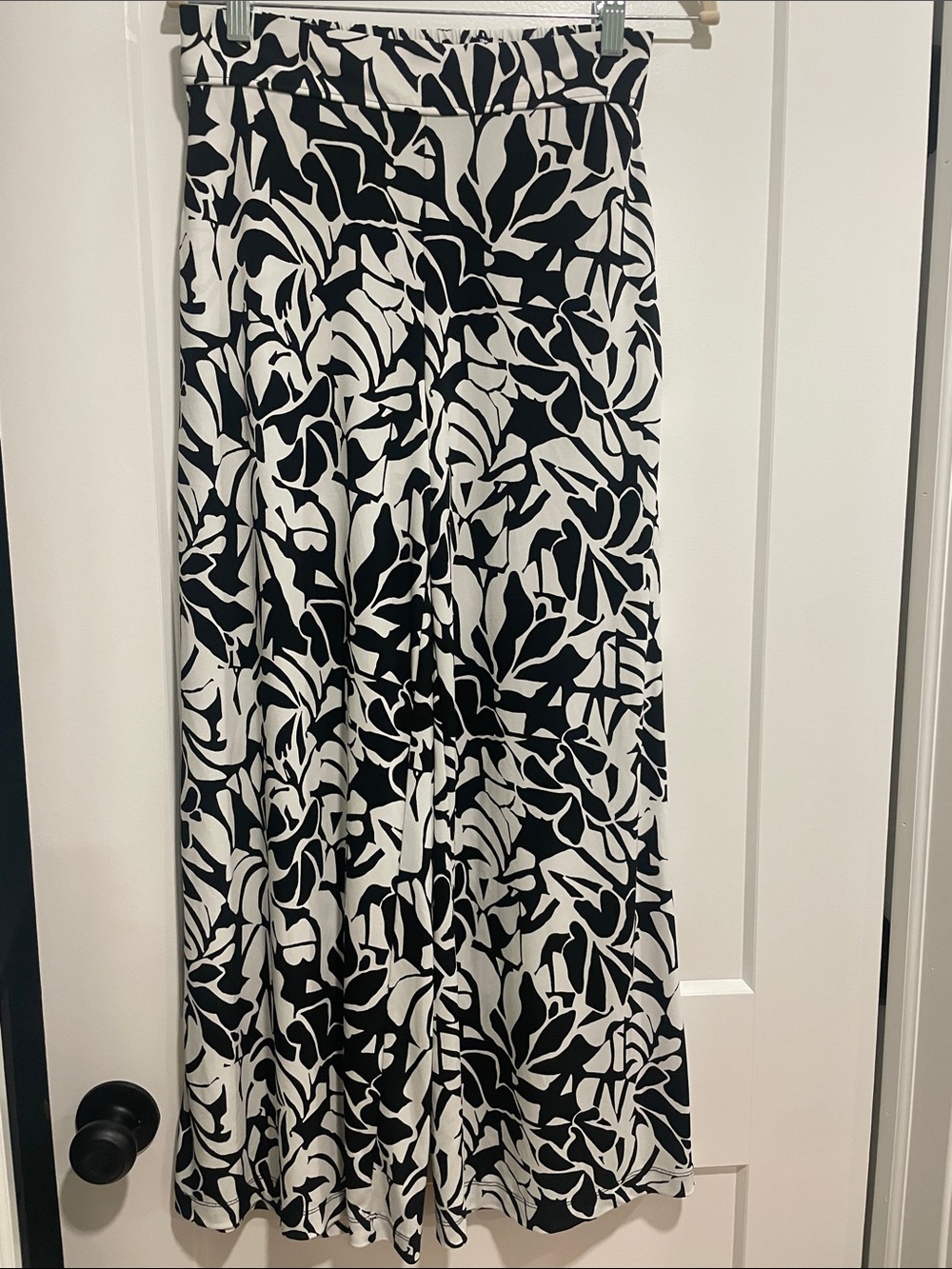 Three Dots Black & White Wide Leg Jumpsuit Pants